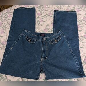 Tommy Girl Size 5 Mid Rise Straight Leg Baggy Blue Denim Jeans